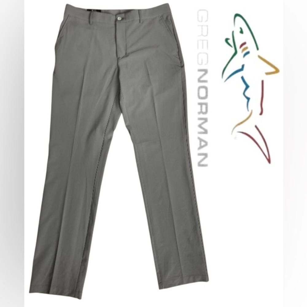NWT Greg Norman Men's Dress Pants 32x32 Steel Gray Stretch Performance Pockets